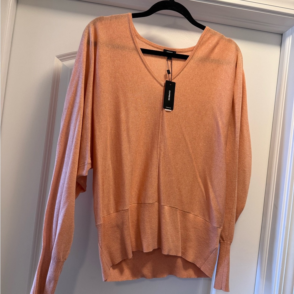 Peach V-Neck Sweater